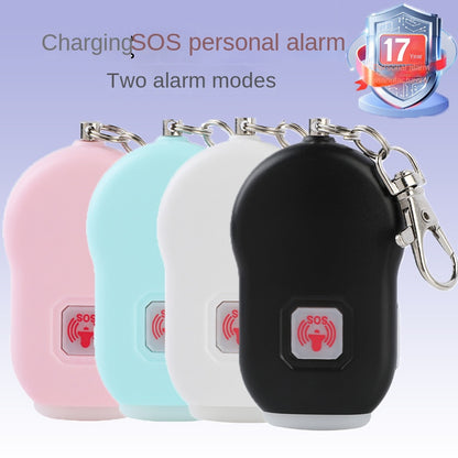 Cross-border New Charging SOS Personal Alarm for Women, Self-defense Anti-Attack Device with Outdoor LED Light Alarm