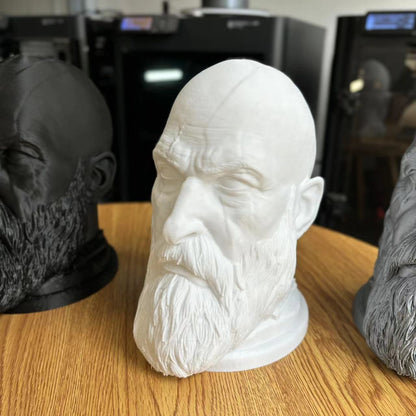 Warrior Kratos Head Sculpture Earphone Stand Headset Holder Desktop Creative Decoration Headphone Rack