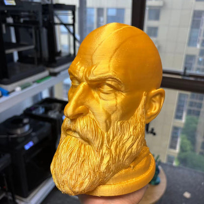 Warrior Kratos Head Sculpture Earphone Stand Headset Holder Desktop Creative Decoration Headphone Rack